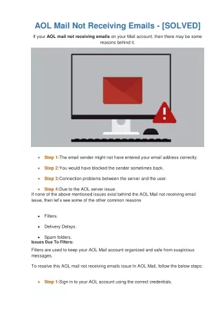 aol mail not receiving emails solved