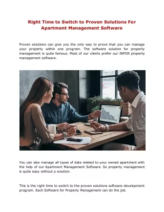 Right Time to Switch to Proven Solutions For Apartment Management Software