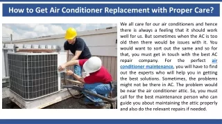 how to get air conditioner replacement with