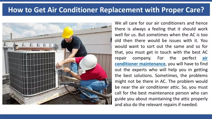 how to get air conditioner replacement with