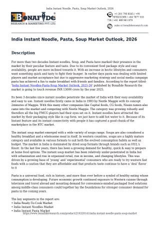 India Instant Noodle, Pasta, Soup Market Outlook, 2026