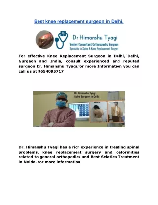 Best knee replacement surgeon in Delhi