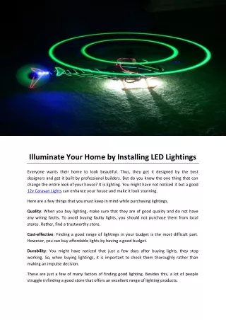 illuminate your home by installing led lightings