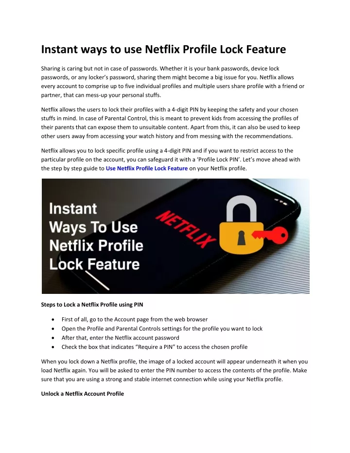 instant ways to use netflix profile lock feature