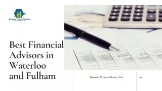 Best Financial Advisors in Waterloo and Fulham