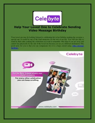 Help Your Loved One to Celebrate Sending Video Message Birthday