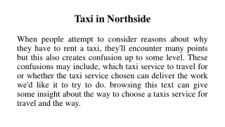 Taxi in Northside