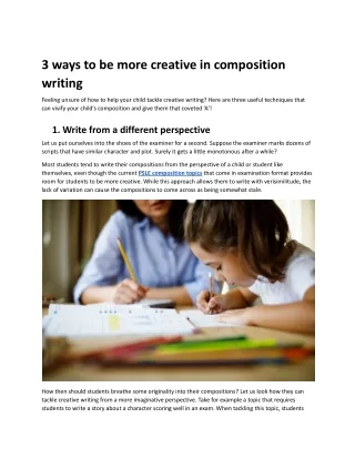 3 ways to be more creative in composition writing