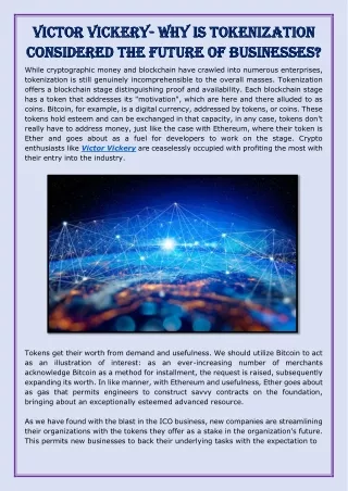 victor vickery victor vickery why is tokenization