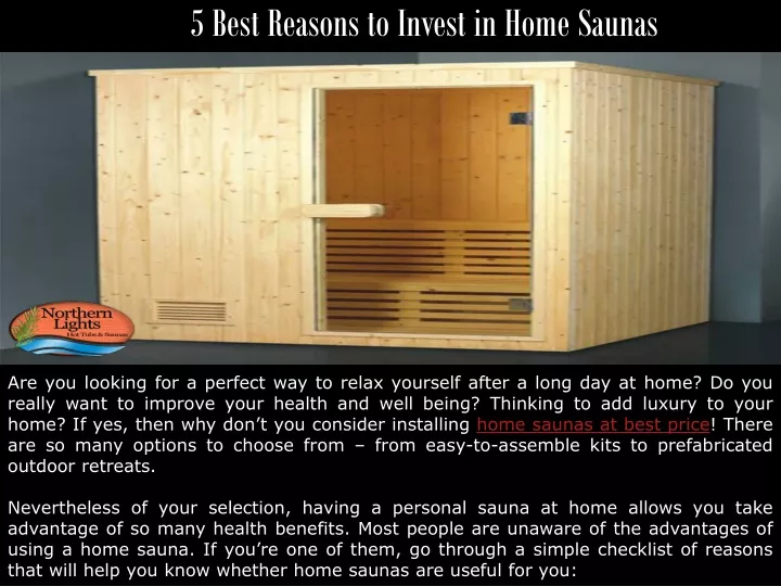 5 best reasons to invest in home saunas