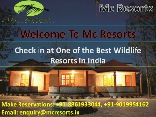 Check in at One of the Best Wildlife Resorts in India