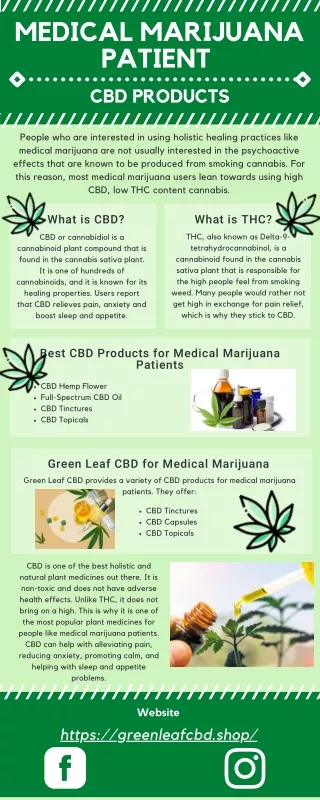 Medical Marijuana Patient - CBD Products