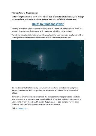 bhubaneshwar climate