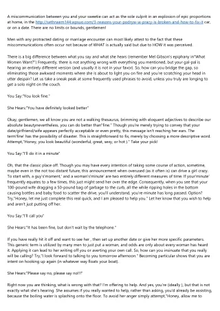 a miscommunication between you and your sweetie