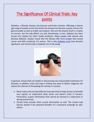 the significance of clinical trials