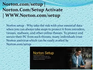 Norton.com/setup - Login, Manage, Download or Setup Norton Account