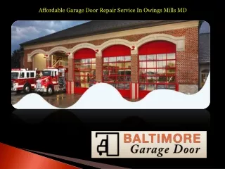 Affordable Garage Door Repair Service In Owings Mills MD