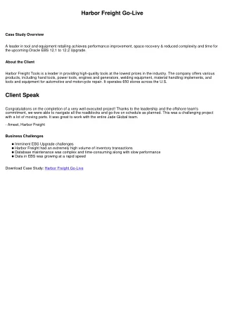 harbor freight go live