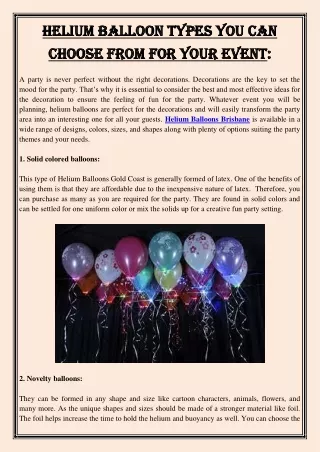 helium balloon types you can helium balloon types