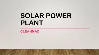 Solar power plant - CleanMax