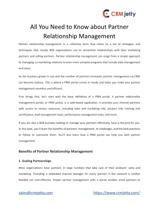 all you need to know about partner relationship