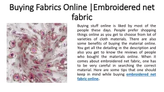 buying fabrics online embroidered net fabric