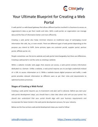 your ultimate blueprint for creating a web portal