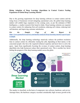 rising adoption of deep learning algorithms