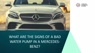 What are the Signs of a Bad Water Pump in a Mercedes-Benz