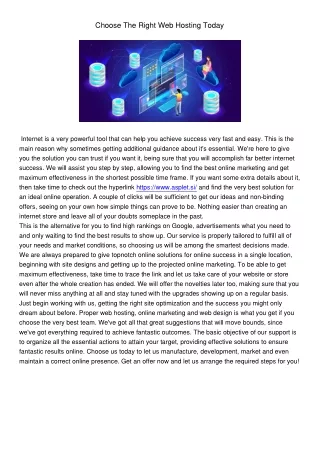choose the right web hosting today