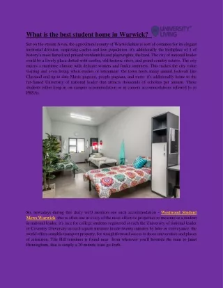what is the best student home in warwick