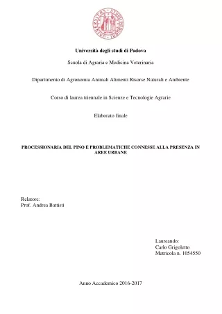 universit degli studi di padova scuola di agraria