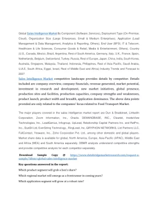 global sales intelligence market by component