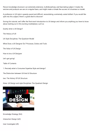 What Is User Encounter (UX) Design and style? Anything You have to know To Get g