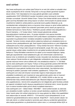 sesli sohbet http www seslihayatim com sohbet