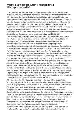 Welches sein können welche Vorzüge eines Wärmepumpenboiler?