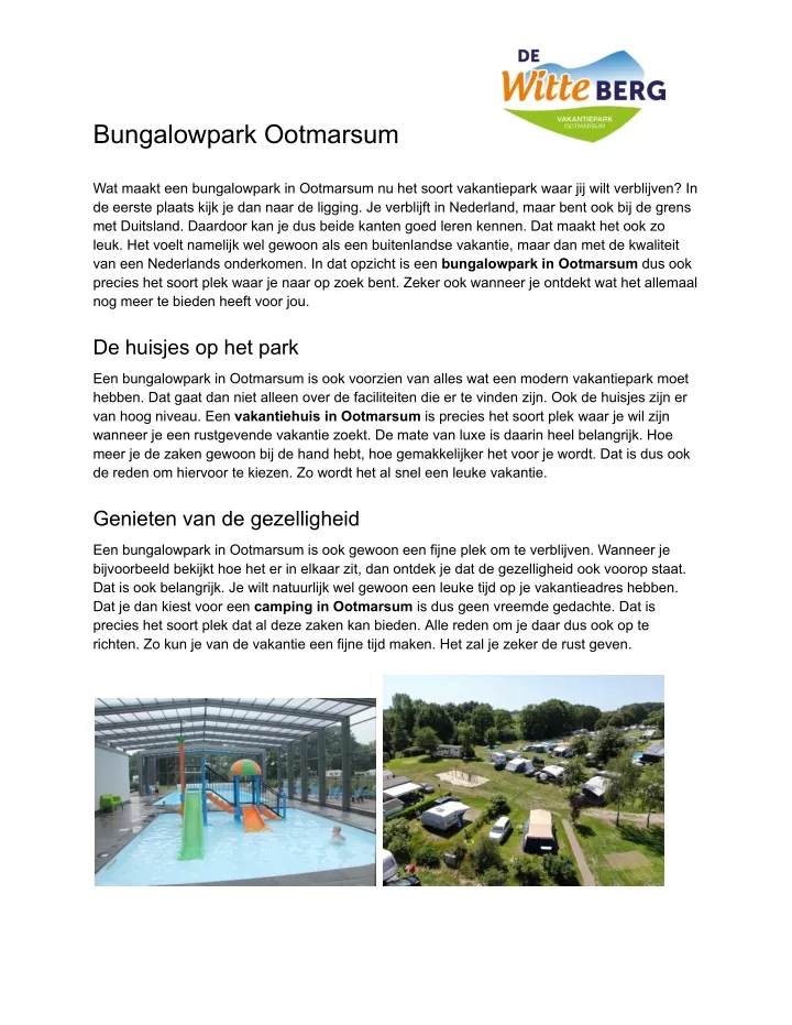 bungalowpark ootmarsum