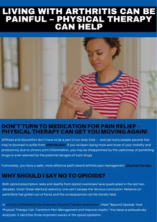 Living With Arthritis Can Be Painful – Physical Therapy Can Help