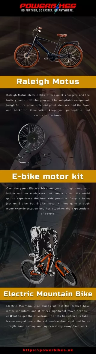 Raleigh Motus | E-bike motor kit | Electric Mountain Bike