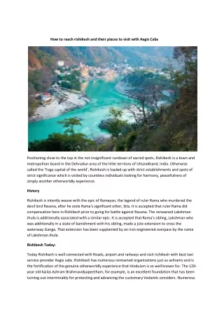 How to reach rishikesh and their places to visit with Aegis Cabs-converted