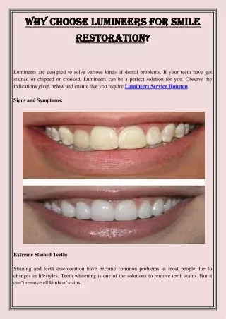 why choose lumineers for smile why choose