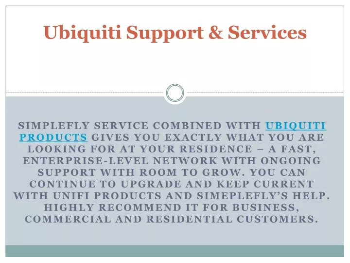 ubiquiti support services
