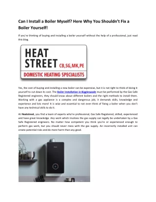 Can I Install a Boiler Myself Here Why You Shouldn’t Fix a Boiler Yourself!