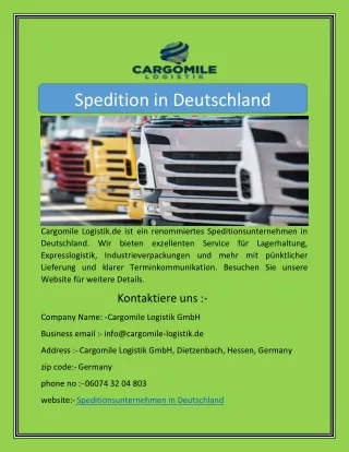 Spedition in Deutschland