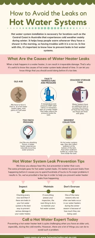 How to Avoid the Leaks on Hot Water Systems