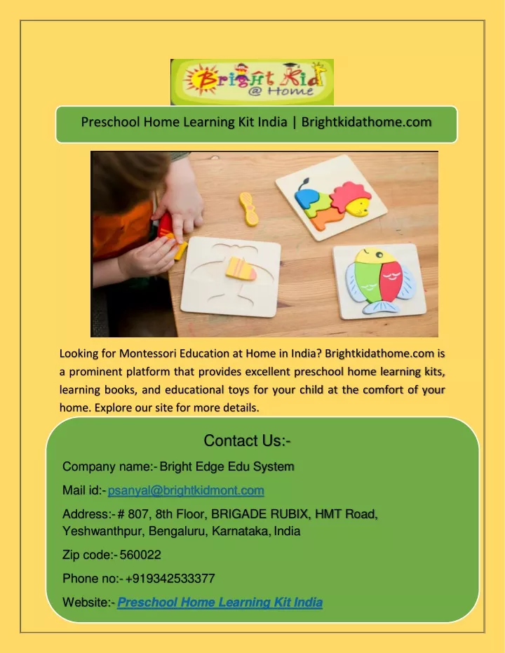 preschool home learning kit india brightkidathome