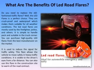 What Are The Benefits Of Led Road Flares?