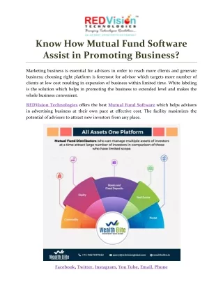 know how mutual fund software assist in promoting