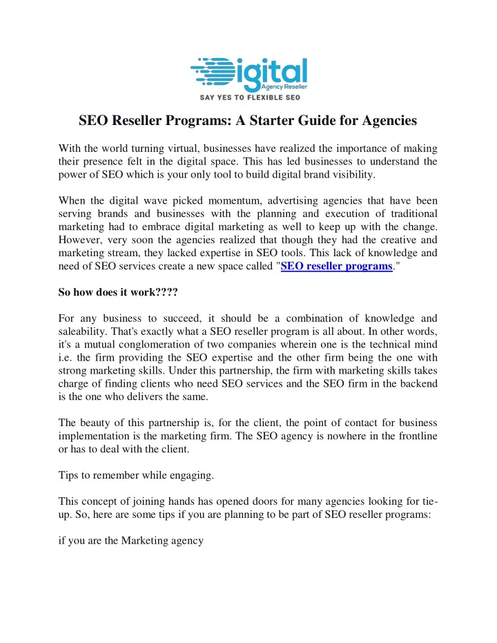 seo reseller programs a starter guide for agencies