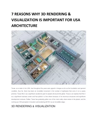 7 REASONS WHY 3D RENDERING & VISUALIZATION IS IMPORTANT FOR USA ARCHITECTURE